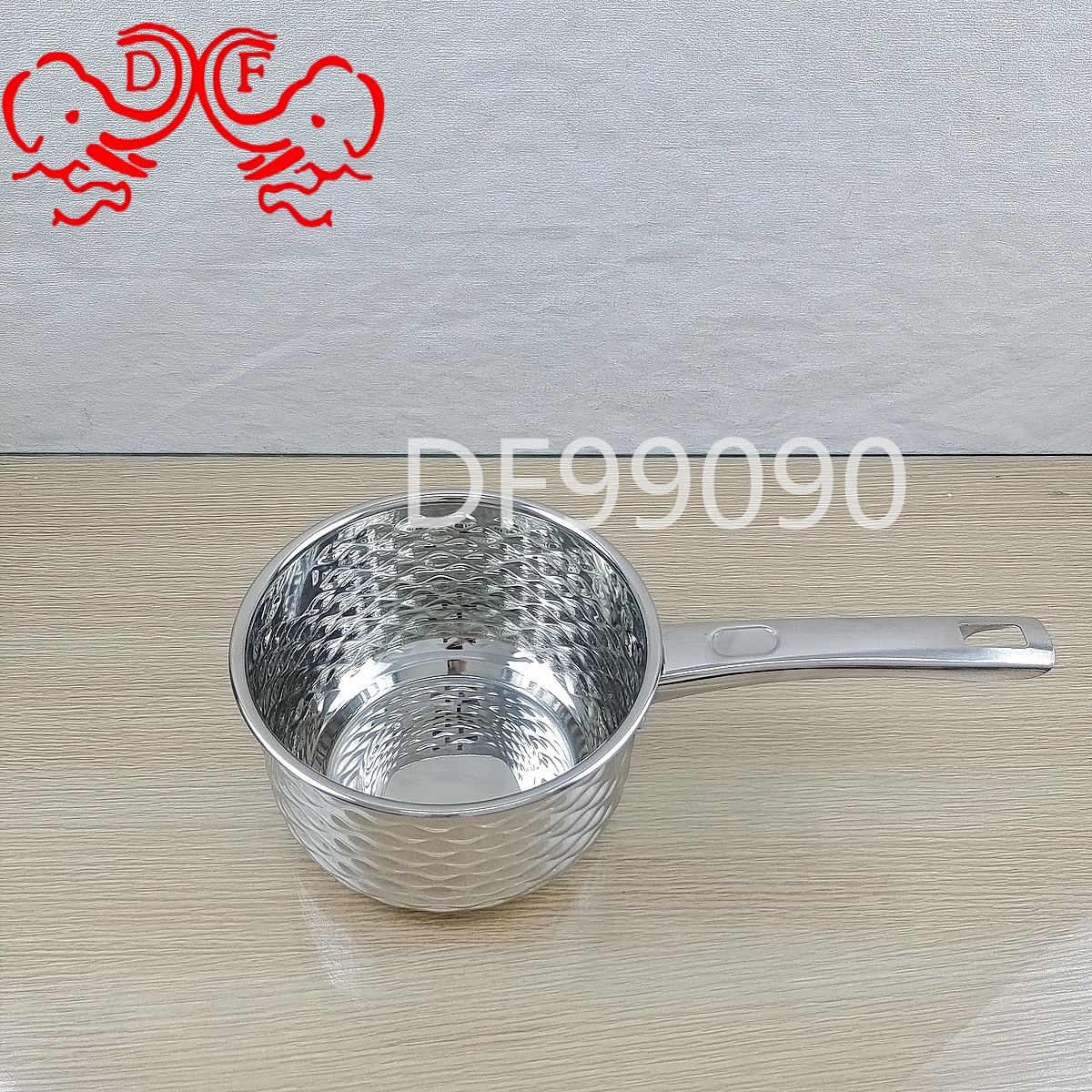 DF99090 hammer-patterned stainless steel milk pot, household milk boiling and stewing pot, small milk pot, kitchen cookware DF TRADINGHOUSE Item Picture