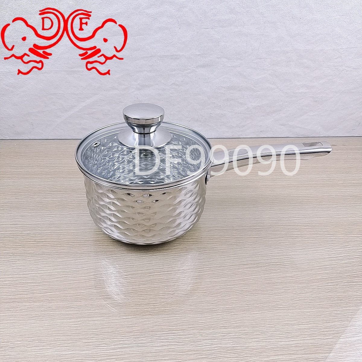 DF99090 hammer-patterned stainless steel milk pot, household milk boiling and stewing pot, small milk pot, kitchen cookware DF TRADINGHOUSE details Picture