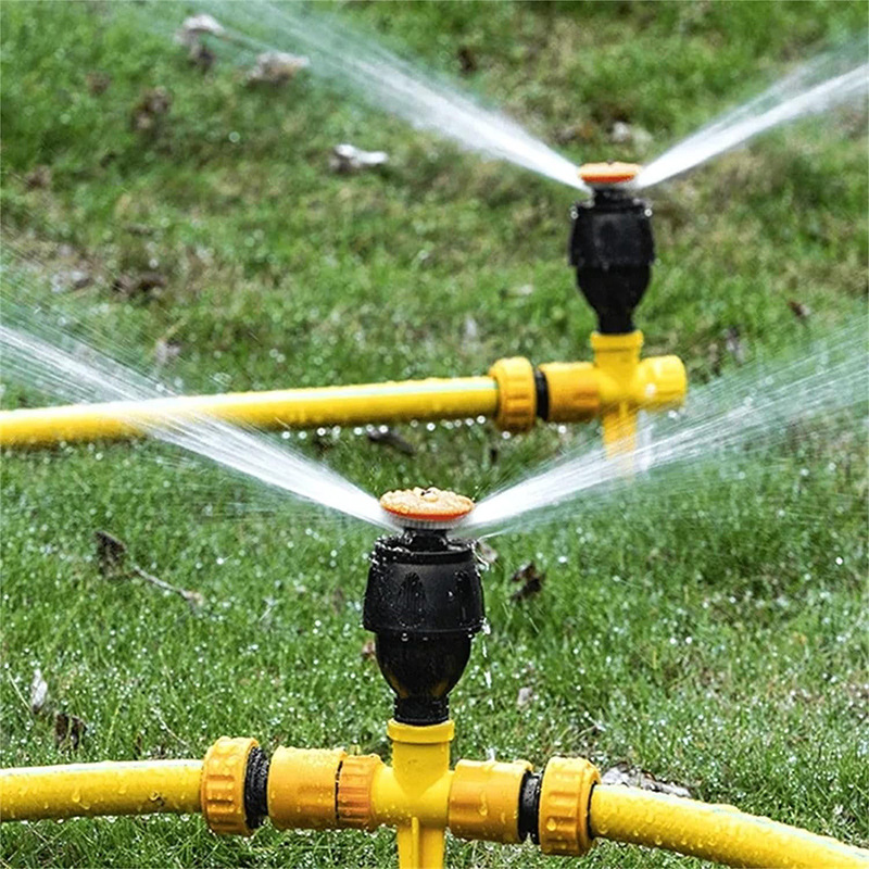 Automatic rotating ground sprinkler head, lawn and vegetable field greening sprinkler, garden and agricultural land plug-in irrigation water spray head Item Picture