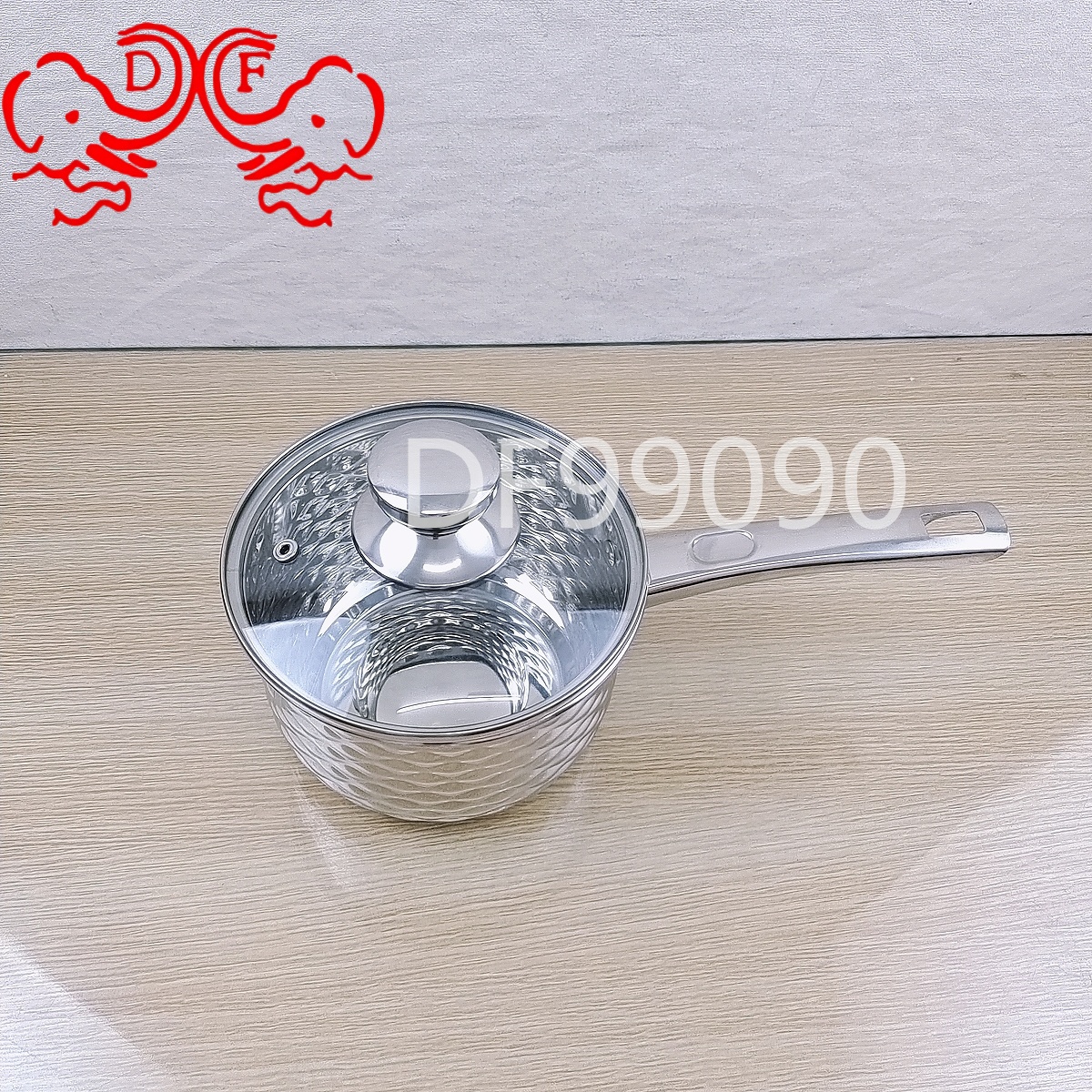 DF99090 hammer-patterned stainless steel milk pot, household milk boiling and stewing pot, small milk pot, kitchen cookware DF TRADINGHOUSE Specification image