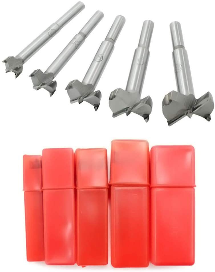 5-piece set of woodworking drill bits 15mm-35mm20 25 30 woodworking hinges round alloy opening set undefined
