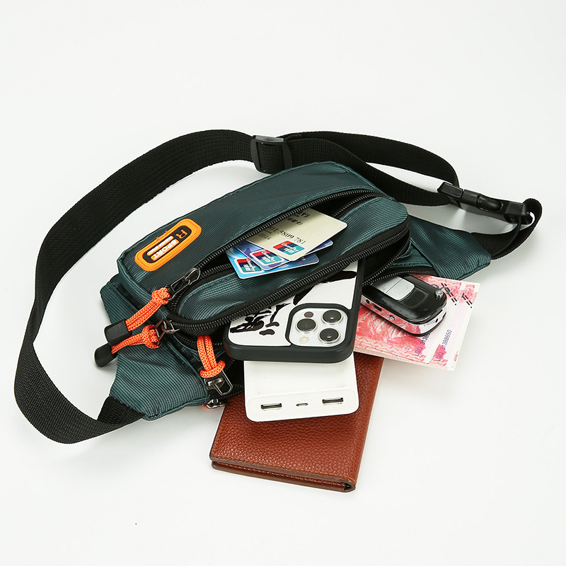 Factory wholesale waterproof waist bags, multi-functional wear-resistant chest bags, outdoor travel mobile phone loose change storage bags Application Scenario