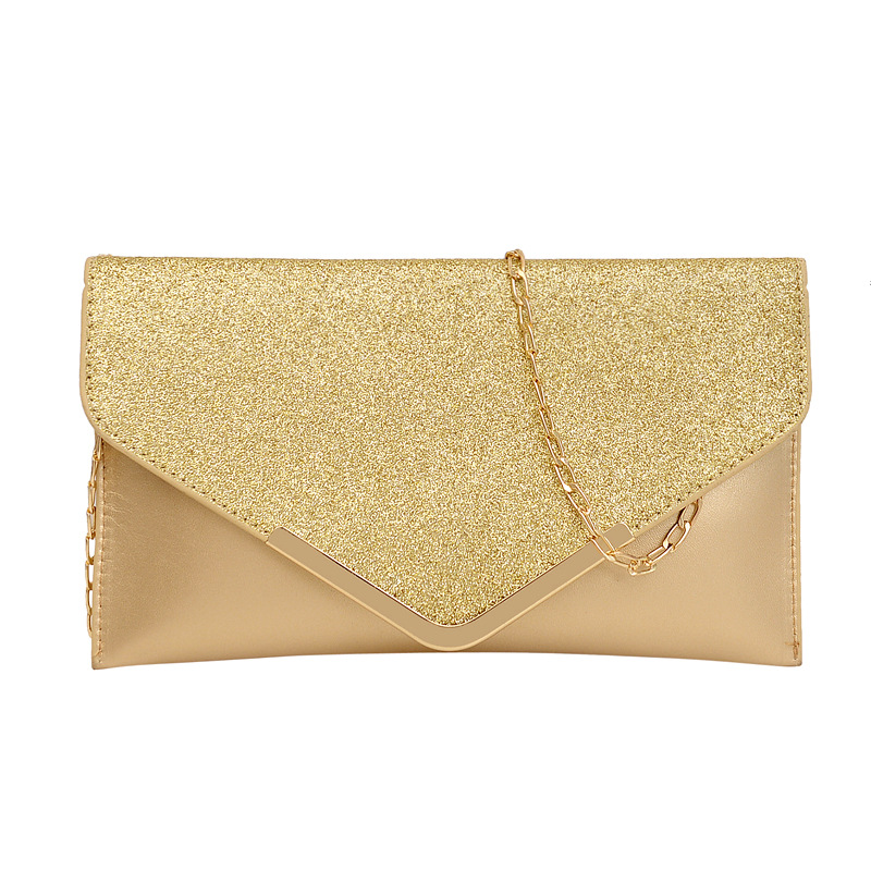 A new cross-border European and American fashion and shiny evening bag with V-shaped sequins, a clutch and chain single-shoulder crossbody bag undefined