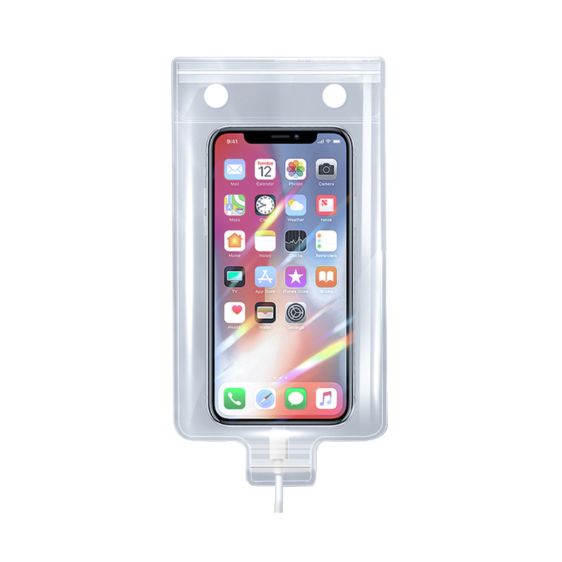 Special waterproof bag for food delivery riders' mobile phones, high-definition rechargeable touch screen stand, fixed rain cover, mobile phone rain case Item Picture