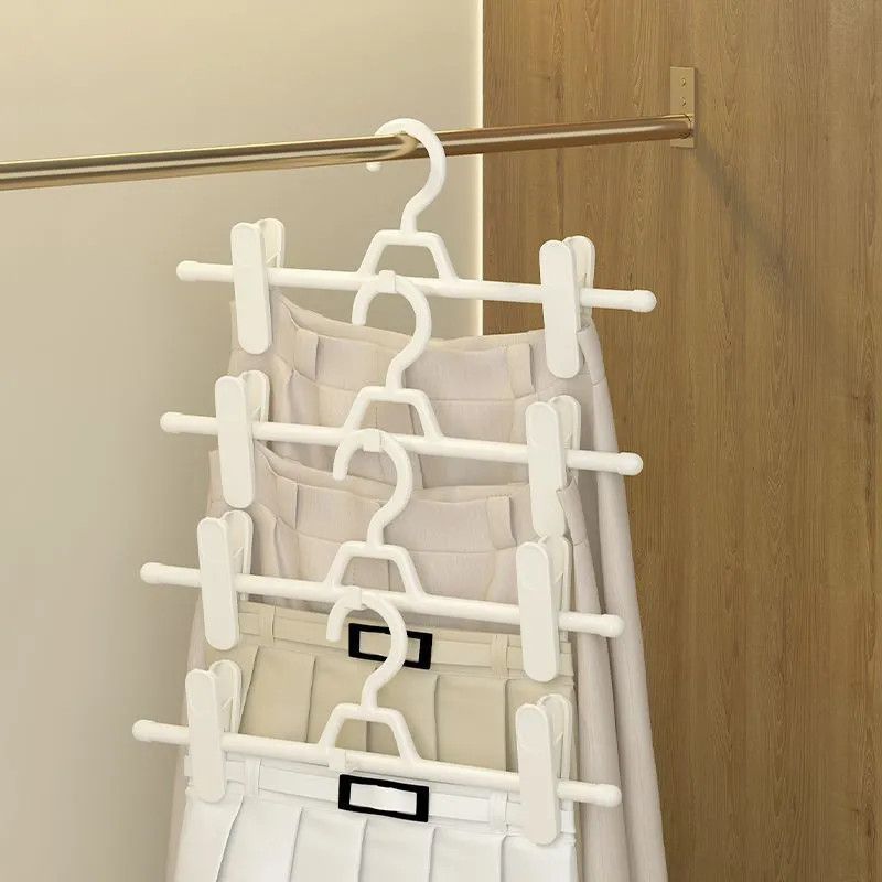 Five-piece invisible trouser clips for home use, pants and skirts storage, anti-slip pants drying Application Scenario