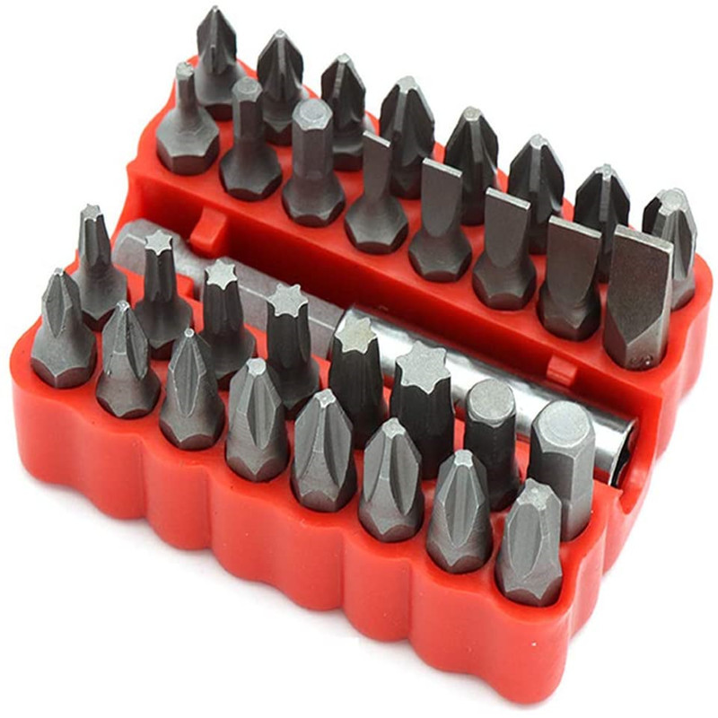 Electric screwdriver bit combination set, hexagonal plum blossom three-jaw and four-jaw one-head opening screw machine 33-piece set, electric drill accessories Specification image