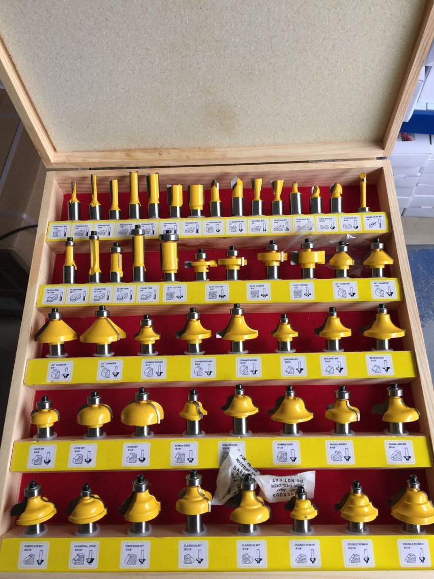 50-piece set of woodworking milling cutter 50PC, specially designed for woodworking engraving machines/bakelite milling machines/trimming machines with 8MM handles