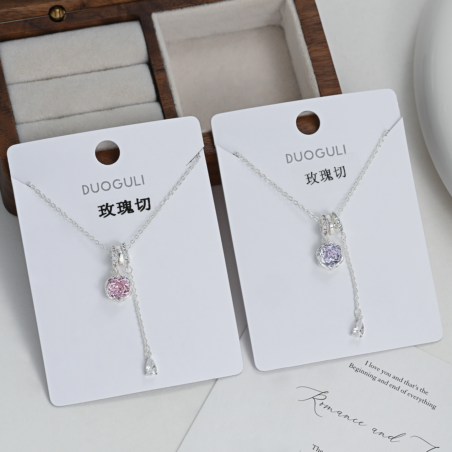 双环可调节水滴流苏吊坠项链日常百搭款奢华优雅送礼物必备