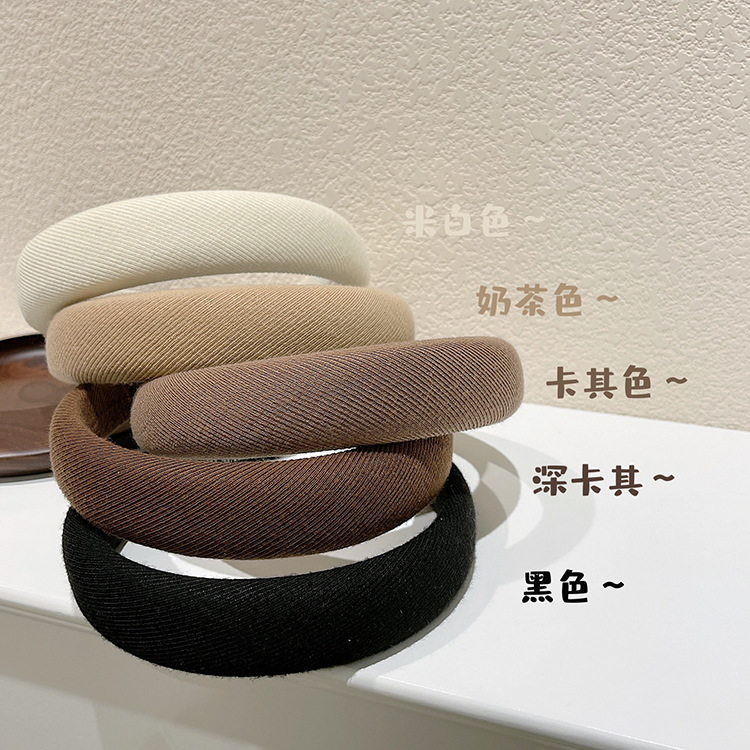 韩版洗脸发箍女批发高颅顶宽边海绵头箍纯色压发头饰百搭diy发饰