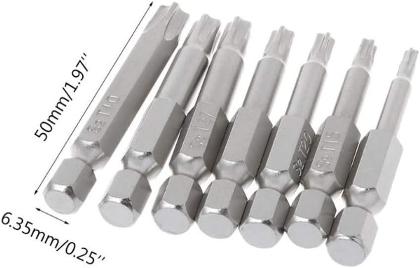 7-piece nickel-plated five-star screwdriver with hole, 50mm long S2 material star-shaped screwdriver head cross-border set screwdriver undefined
