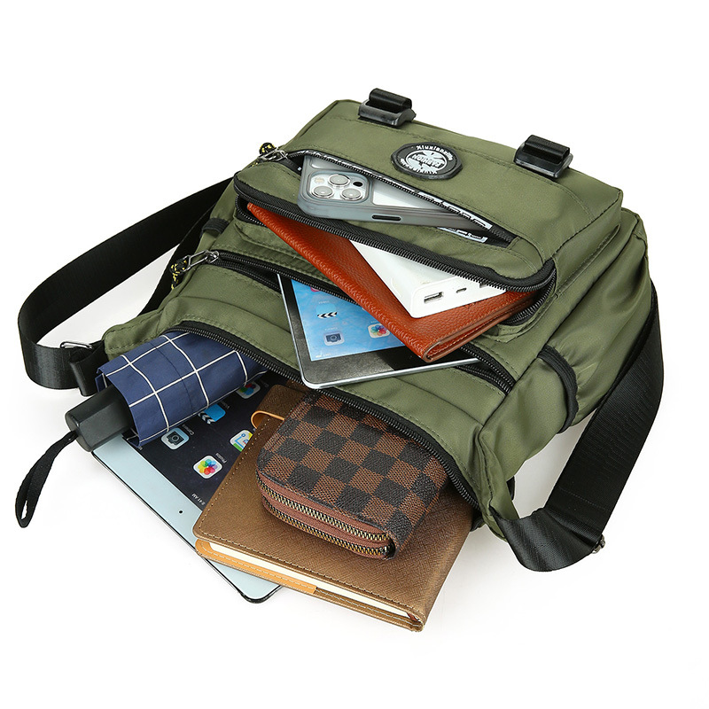 Cross-border men's single-shoulder bag, simple and casual crossbody bag, large-capacity multi-layer backpack, Oxford cloth business commuting men's bag Application Scenario