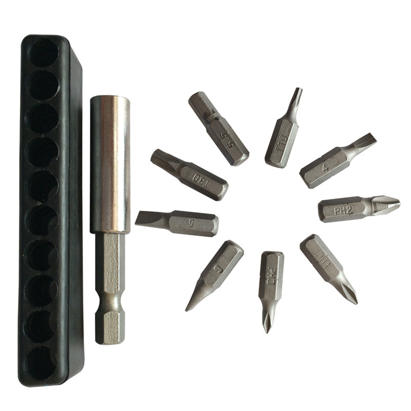 10PC screwdriver set, electric, pneumatic, flat-head, cross-head, plum blossom, cross-head screwdriver, CRV material details Picture