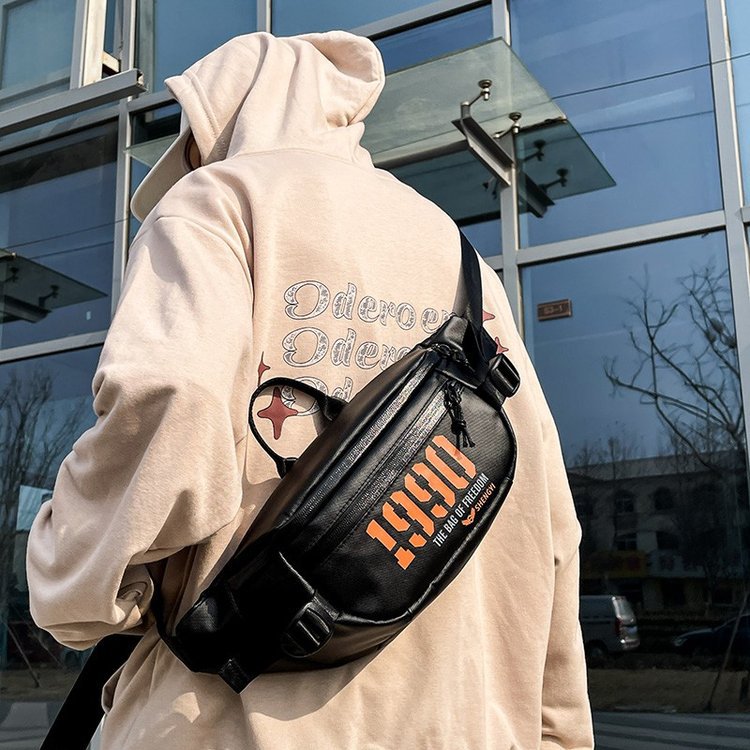 Men's trendy crossbody bag, large-capacity PU men's crossbody bag, casual phone bag, commuting bag for women full image