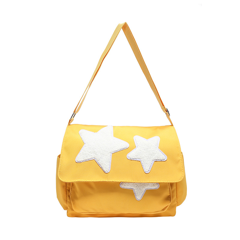 College Style Star Bag, Women's large-capacity five-pointed star canvas bag, student class bag, single-shoulder crossbody bag, tote bag undefined