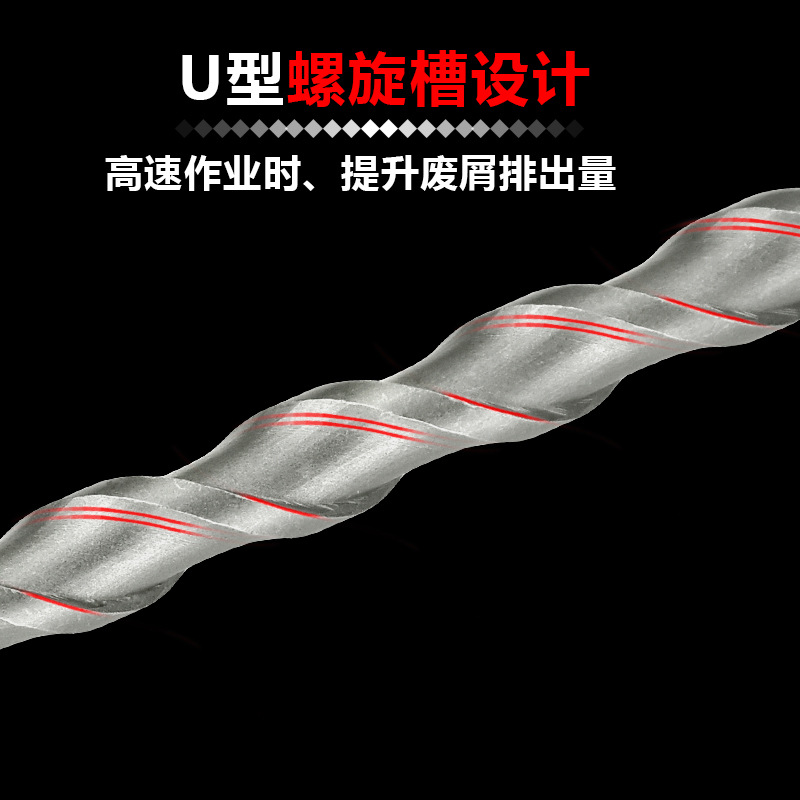 Non-standard electric hammer drill bit impact drill bit 9 11 13 15*160 square handle four-pit round handle 2-pit 2-slot drill bit Application Scenario
