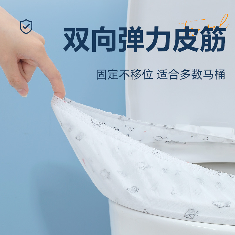 Double-layer thickened non-woven fabric disposable toilet seat cover, portable travel toilet seat in stock details Picture