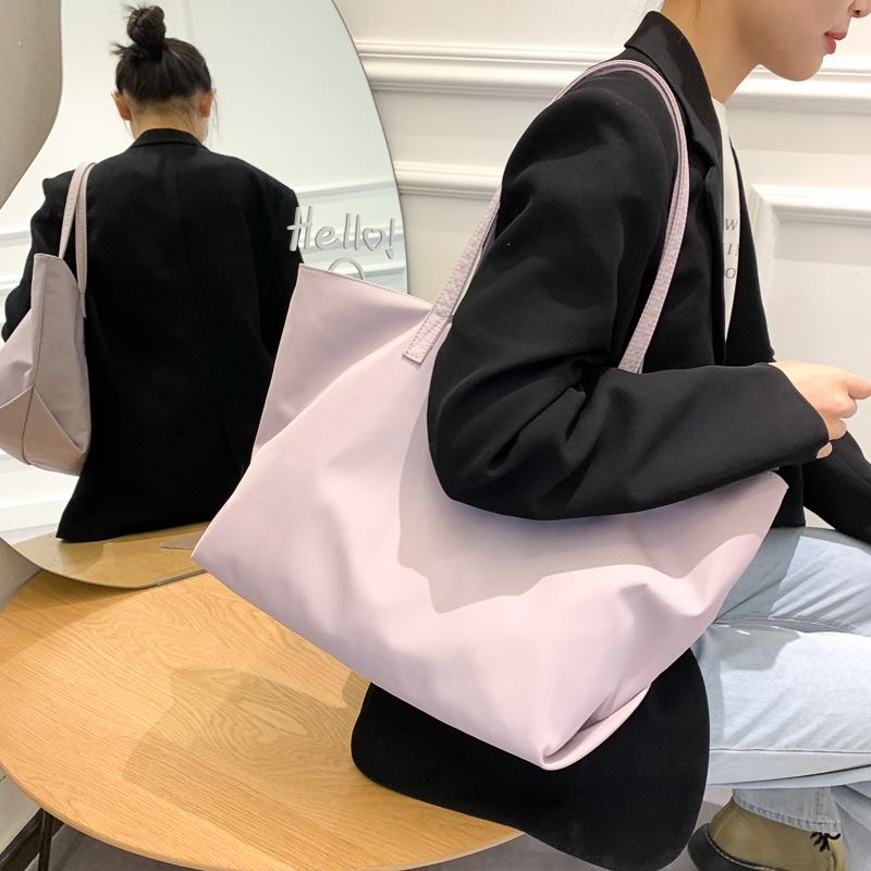 Korean style ins simple large-capacity Oxford cloth bag, class commuting bag, tote bag, canvas hand bag, shoulder bag, women's bag Specification image