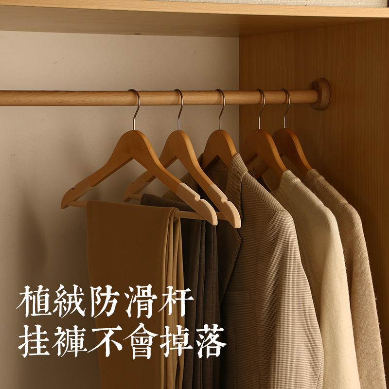实木衣架木质服装店女装植绒防滑带砍挂衣撑子成人女士裤架晾衣架 Application Scenario