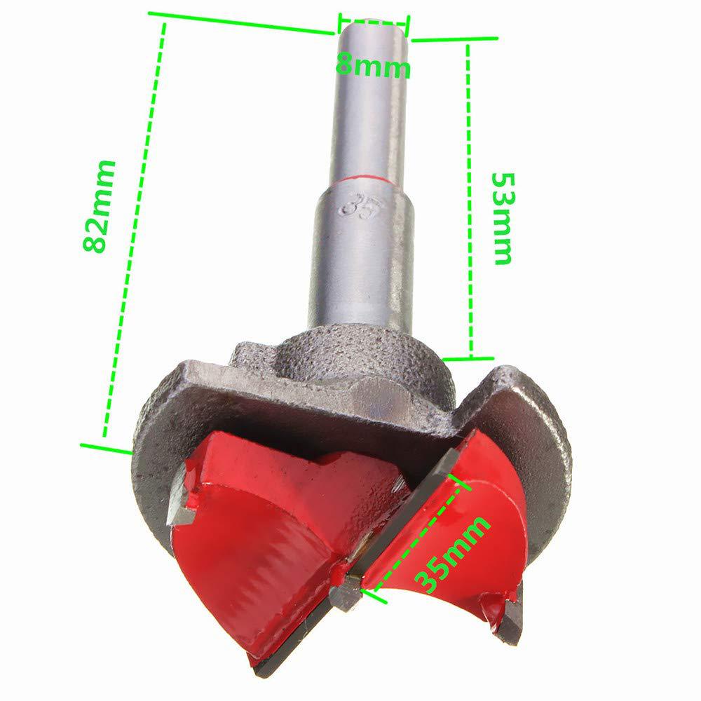 Hard alloy woodworking hole opener, positioning woodworking drill bit, flat wing drill, hinge and hinge special hole reamer 35mm details Picture