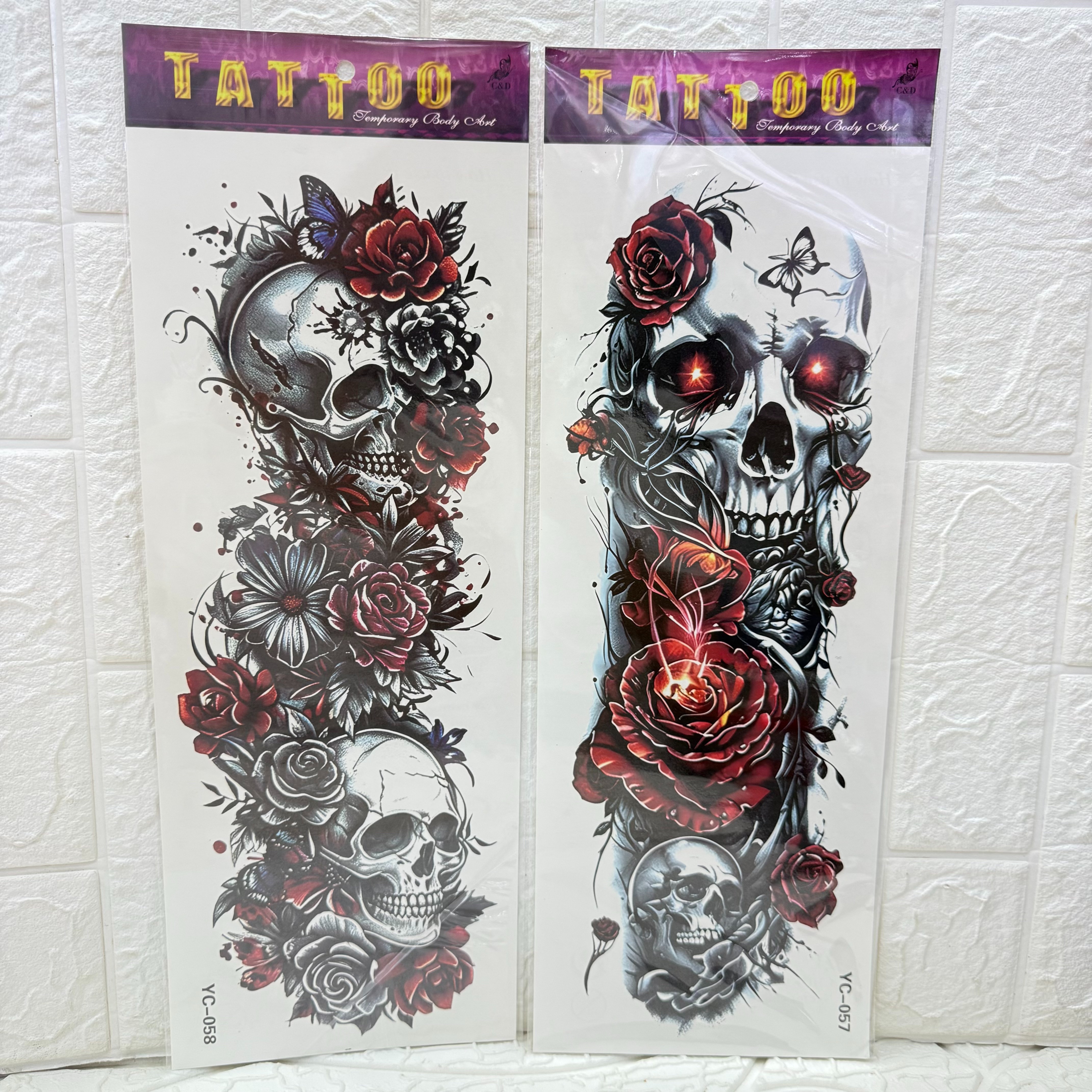 Colorful black and white tiger tattoo stickers, animal-style creative stickers, realistic tattoo decorations, tiger, dragon, skull, fox tattoo stickers, 3D realistic stereoscopic tattoo stickers, sexy back and chest tattoo stickers Application Scenario