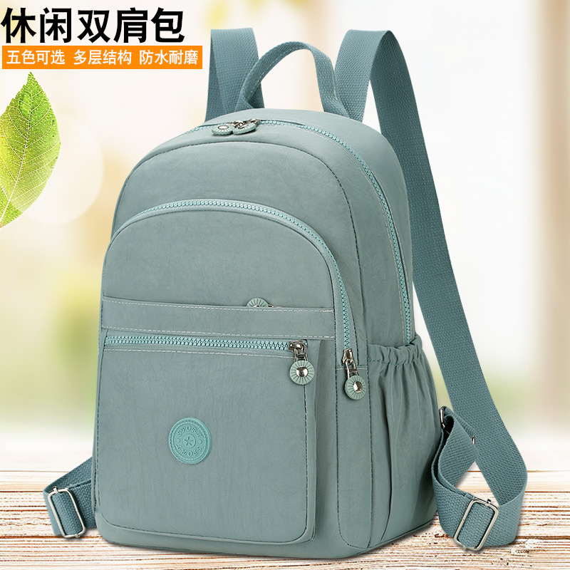 Wholesale of cross-border water-washed fabric backpacks, retro and simple backpacks, large-capacity casual travel bags, and foreign trade school bags details Picture