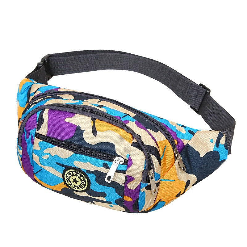 New multi-functional sports waist bag, waterproof for men and women, outdoor running, mobile phone chest bag, versatile camouflage Oxford cloth backpack undefined