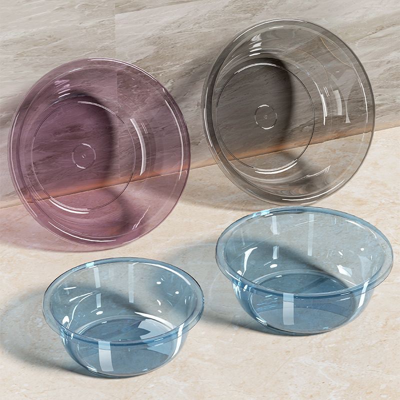 New enlarged and thickened transparent washbasin, plastic basin, student dormitory bathroom, baby washing vegetables and feet, household basin Specification image