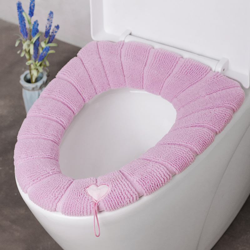 Toilet seat cushion, O-shaped knitted toilet seat, thickened washable toilet cover, toilet seat cover, household cartoon toilet seat undefined