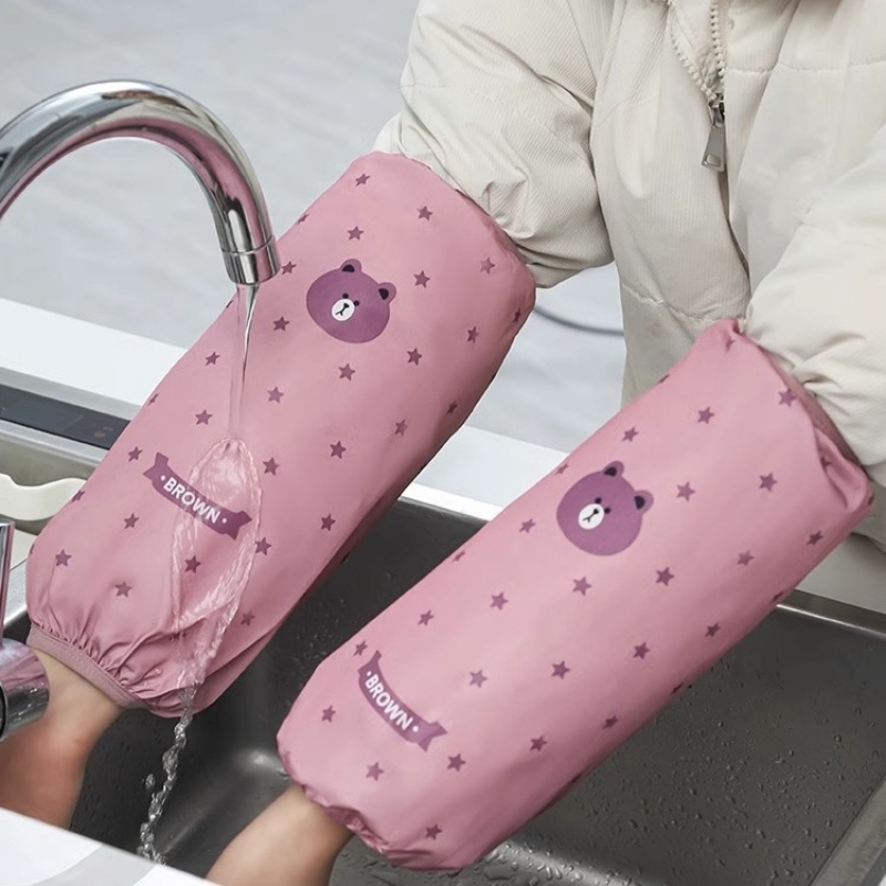 袖套女防水厨房加长款防污套袖可爱成人家用手袖筒