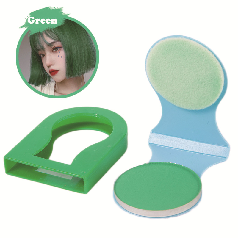 爆款美发粉饼单只彩色一次性粉饼多彩辫子通用临时美发 undefined