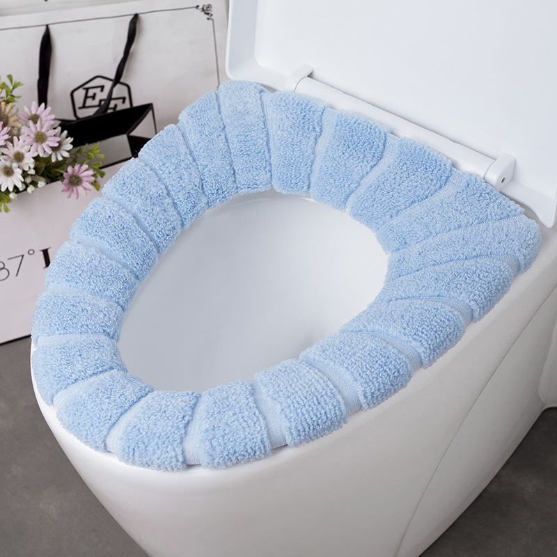 Toilet seat cushion, O-shaped knitted toilet seat, thickened washable toilet cover, toilet seat cover, household cartoon toilet seat undefined