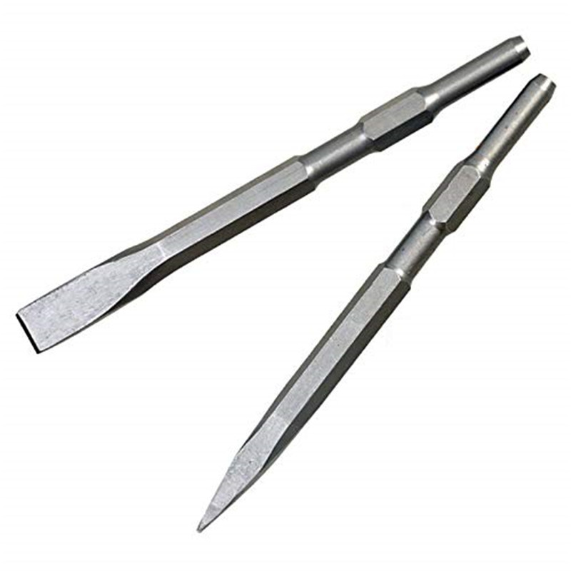 Small electric chisel, hexagonal chisel, electric hammer drill bit, long hexagonal electric pickaxe chisel, pointed chisel, flat chisel, 0810 impact drill details Picture