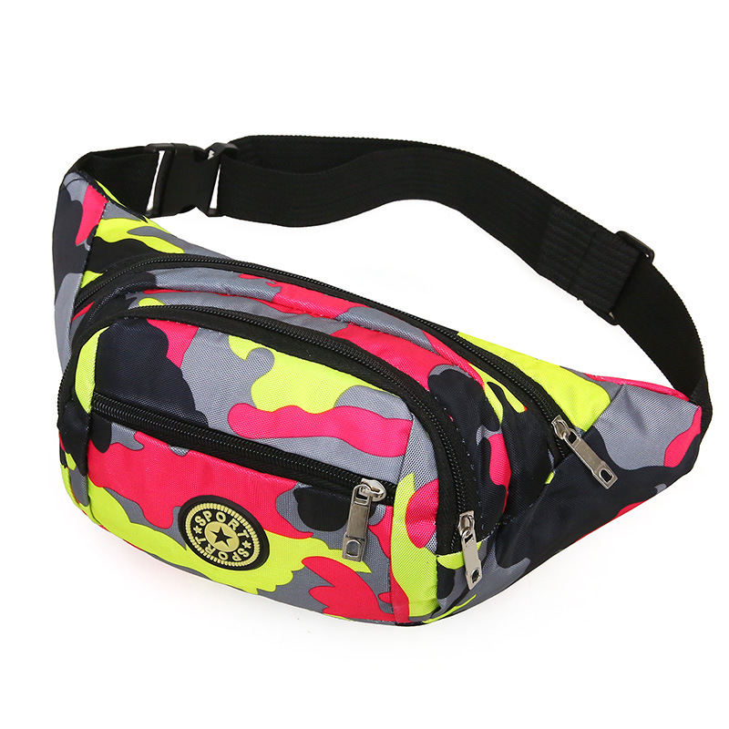 New multi-functional sports waist bag, waterproof for men and women, outdoor running, mobile phone chest bag, versatile camouflage Oxford cloth backpack undefined
