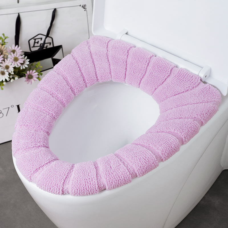 Toilet seat cushion, O-shaped knitted toilet seat, thickened washable toilet cover, toilet seat cover, household cartoon toilet seat undefined