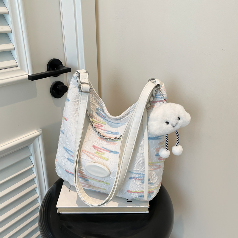 2024 New women's bag: Fashionable and versatile single-shoulder crossbody bag, large-capacity casual canvas bag, student commuting bag for classes undefined