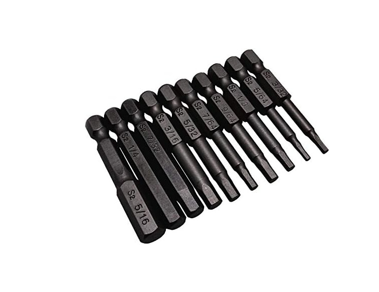 Black hexagon socket screwdriver set, 10PC imperial and 10PC metric blackened 1/4 hexagon handle magnetic screw screwdriver undefined