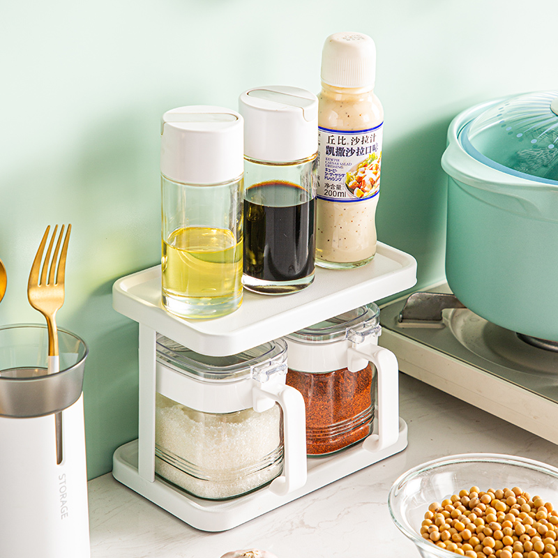 【CL】25Q4#6552 glass-sealed seasoning Jar (500ml) White/Khaki/Green Clear Specification image