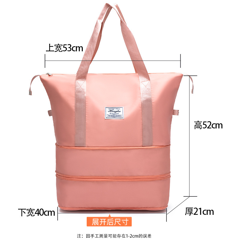 Large-capacity portable short-distance travel sports bag, yoga swimming dry and wet separated double-layer expansion fitness bag