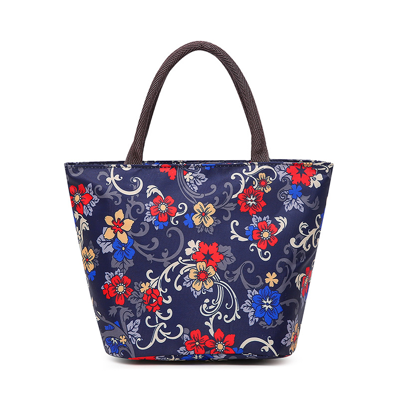 Waterproof hand-held flower cloth bag, bento bag, hand-held lunch box bag, mommy bag, small square bag, lunch bag, vegetable bag, street stall bag undefined