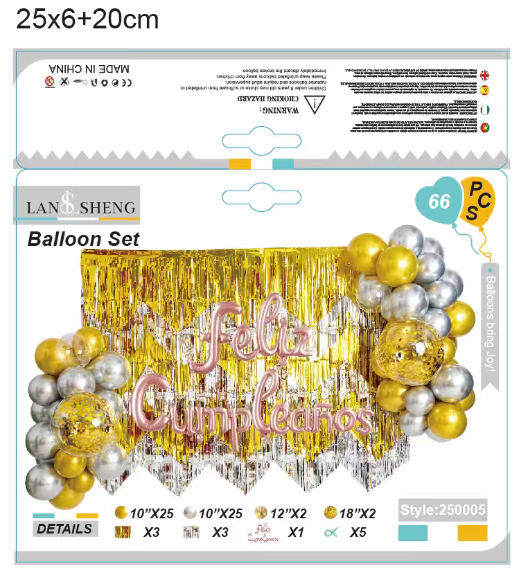 Foreign trade party decoration supplies: Spanish birthday, Happy aluminum film balloon set, party latex balloons Item Picture