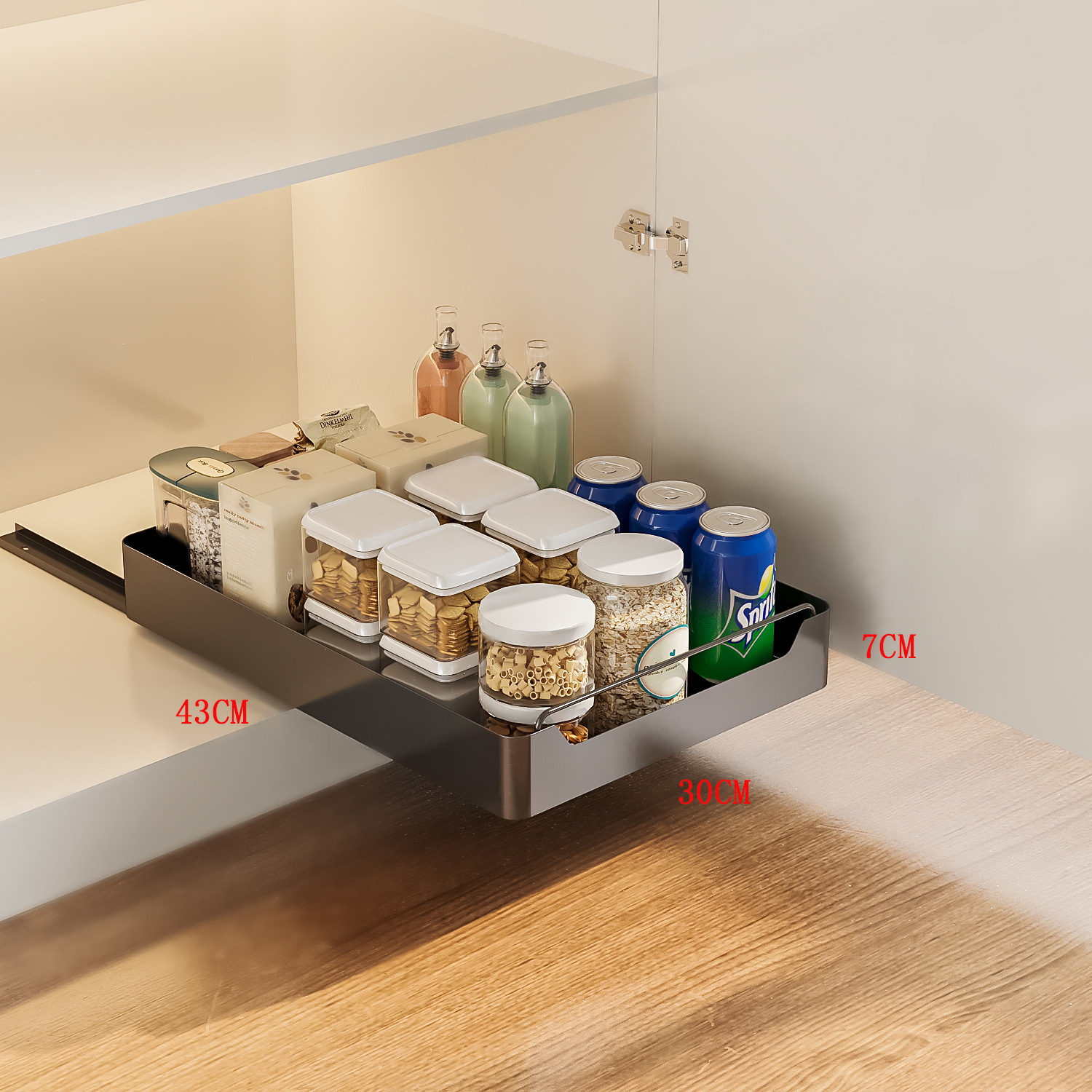 Non-drilling kitchen pull-out storage rack, sink, pull-out basket, cabinet, sliding rail, drawer, storage box, seasoning rack undefined