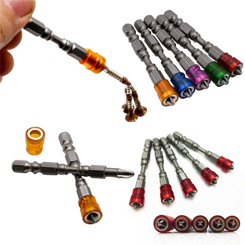 1/4 handle multi-color magnetic ring PH2S2 alloy steel cross-head electric drill and electric screwdriver head 65mm long set Application Scenario