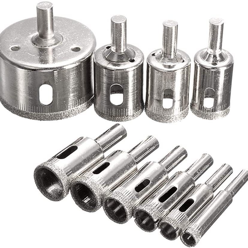 Glass drill bit set, corrector, diamond sand hole opener, marble tile drill bit, glass hole opener set Application Scenario