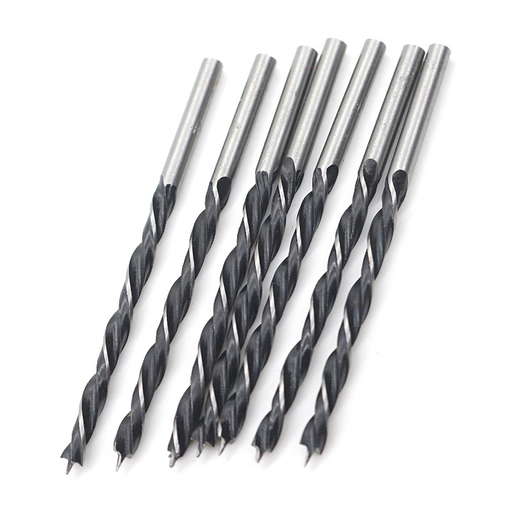 Woodworking triangular drill bit, three-pointed drill, centering reaming drill, woodworking hole opener, twist drill, conical handle three-pointed woodworking drill bit details Picture