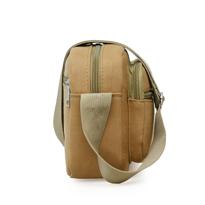 New canvas men's bag, single-shoulder crossbody bag, men's casual bag, large-capacity commuting backpack manufacturer wholesale Specification image