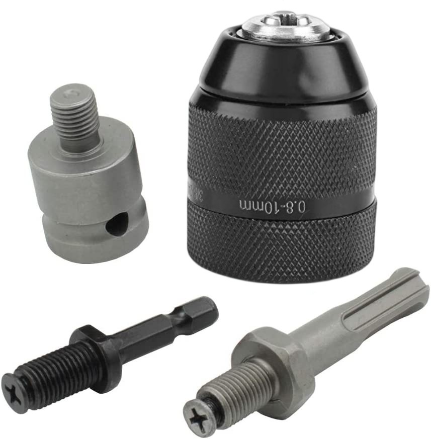 All-metal hand drill 10mm hand-tightening self-locking chuck impact electric hammer wrench conversion round hexagonal handle undefined