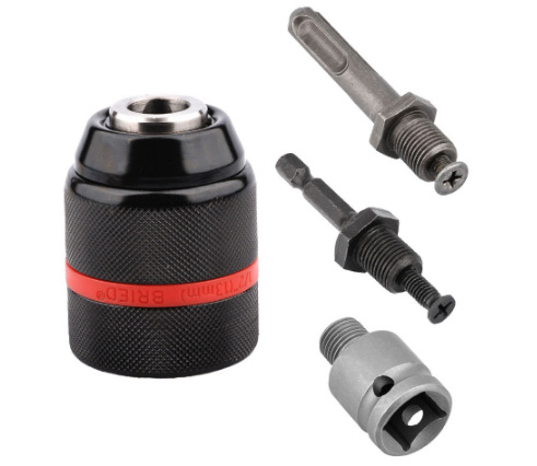 【 All-metal version 】 13mm hand-tightened self-locking chuck, impact electric hammer wrench, convertible round hexagonal handle undefined