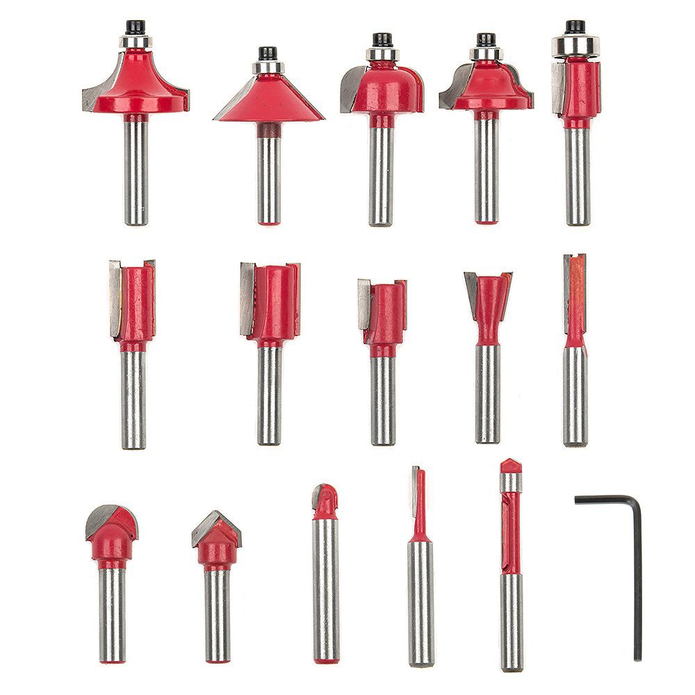 15-piece set of woodworking milling cutter 15PC trimming cutter, specifically designed for woodworking engraving machines, bakelite milling machines and trimming machines details Picture