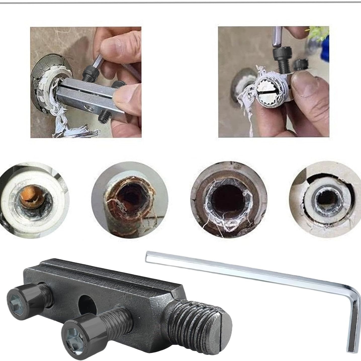 New type faucet Angle valve broken thread remover, multi-functional tap, reverse thread, water pipe broken, pipe broken end screw tool full image