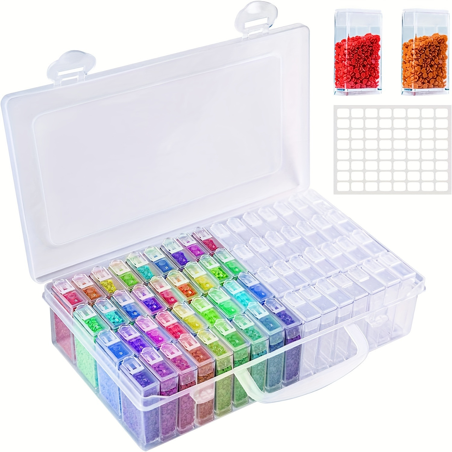 64-compartment special tool dust-proof storage box, rice bead storage box, handcrafted diamond painting tool accessories, plastic box Item Picture